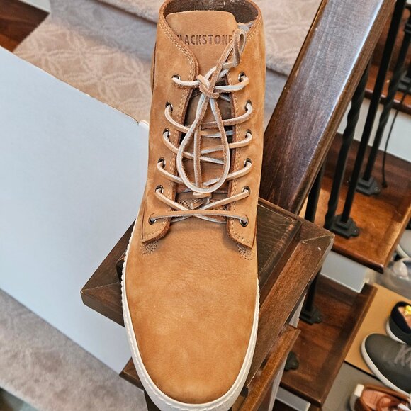 Blackstone Men's "DM-51" Leather/Nubuck High Top Sneakers, Tan, Sz 12 (EU 46) - Picture 10 of 16